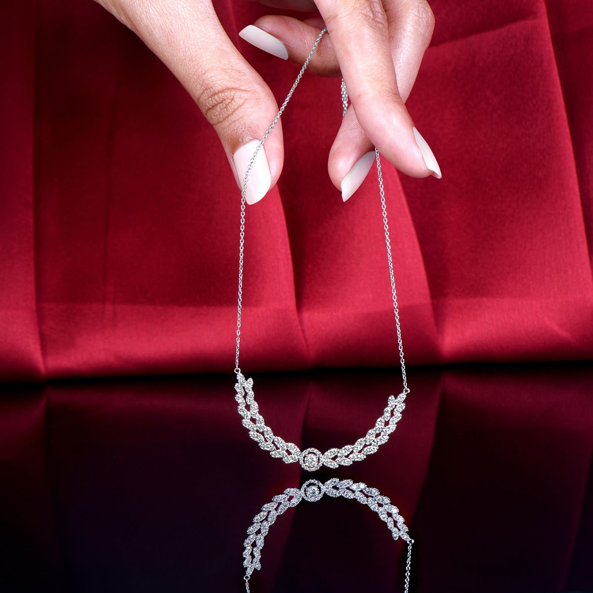 Half Wreath Diamond Necklace