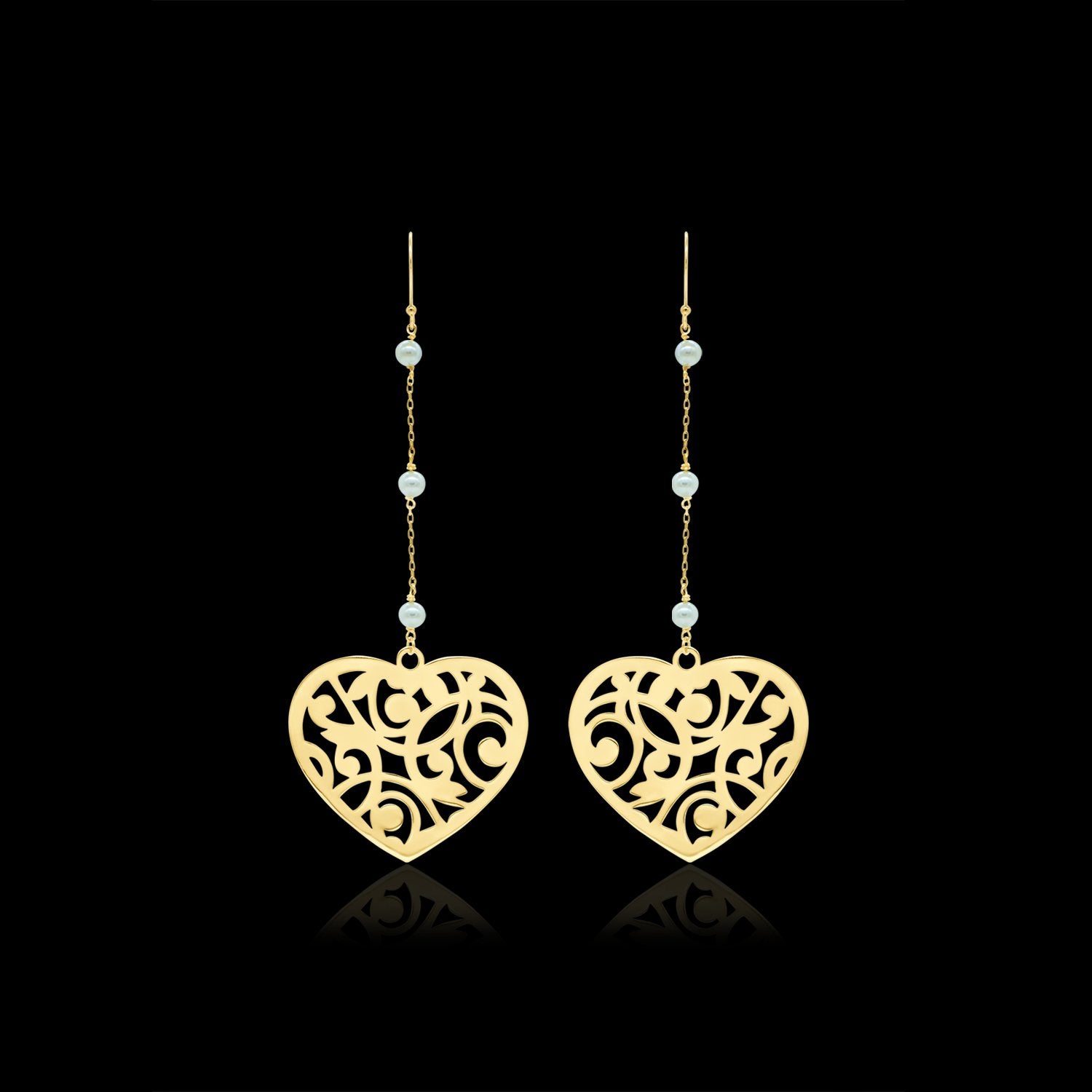 Heart Drop Earrings