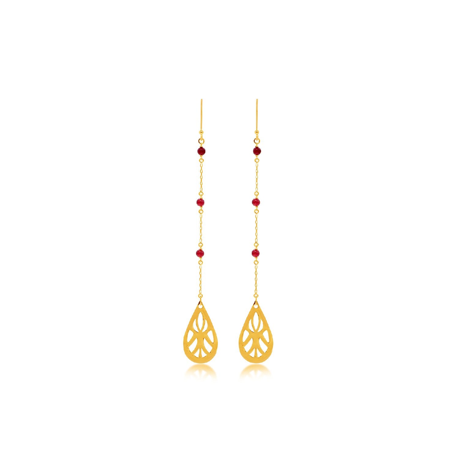 Red Beads Drop Danglers