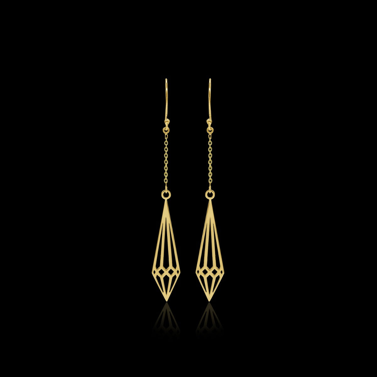 Sleek Lattice Drop Earrings