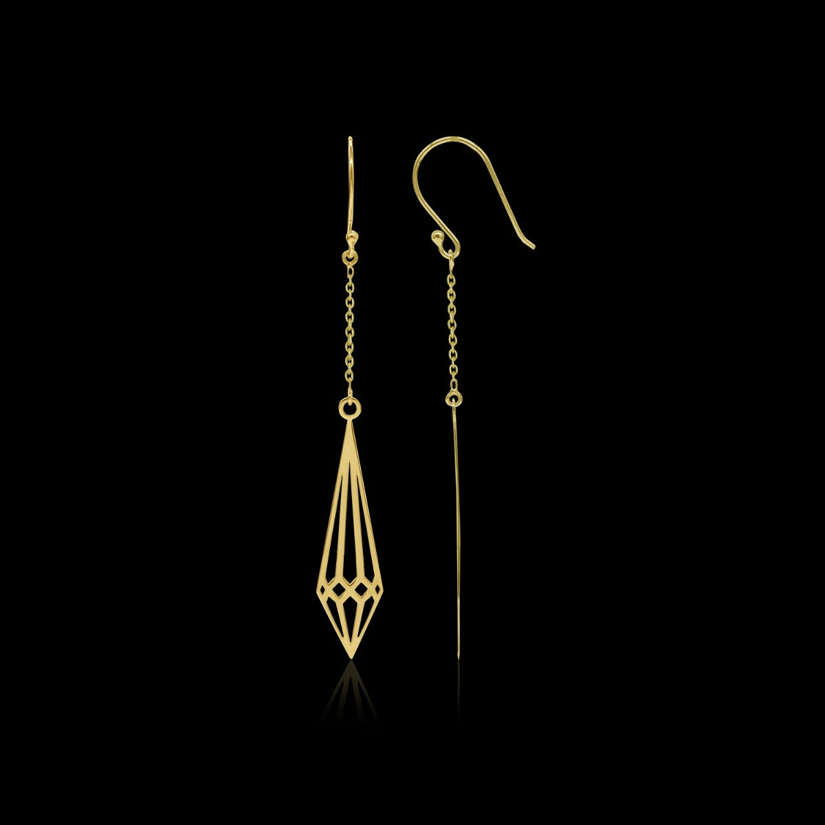 Sleek Lattice Drop Earrings