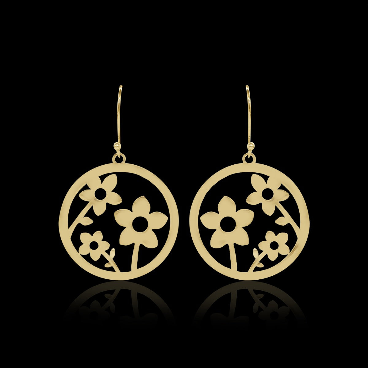 Framed Floral Drop Earrings