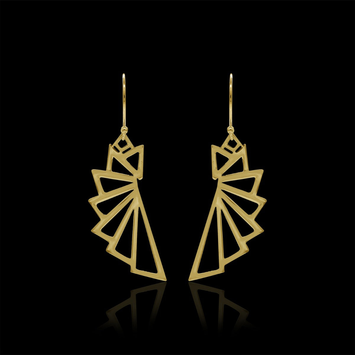 Triangle Ruffle Drop Earrings
