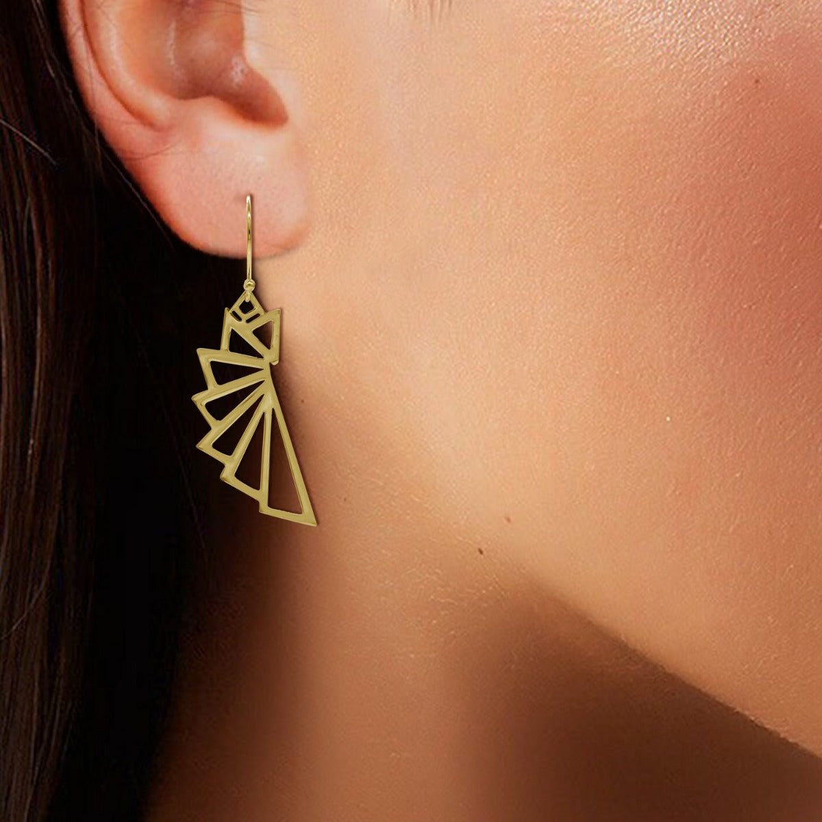 Triangle Ruffle Drop Earrings