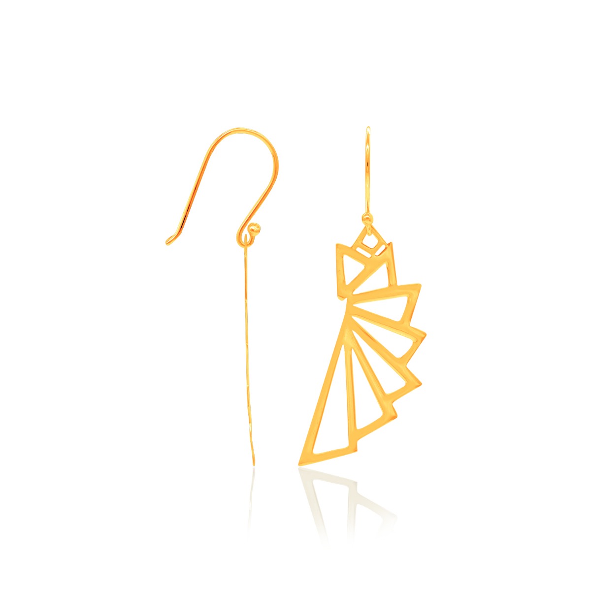 Triangle Ruffle Drop Earrings