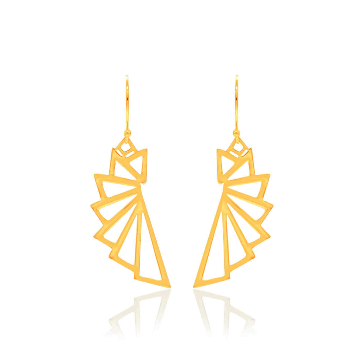 Triangle Ruffle Drop Earrings