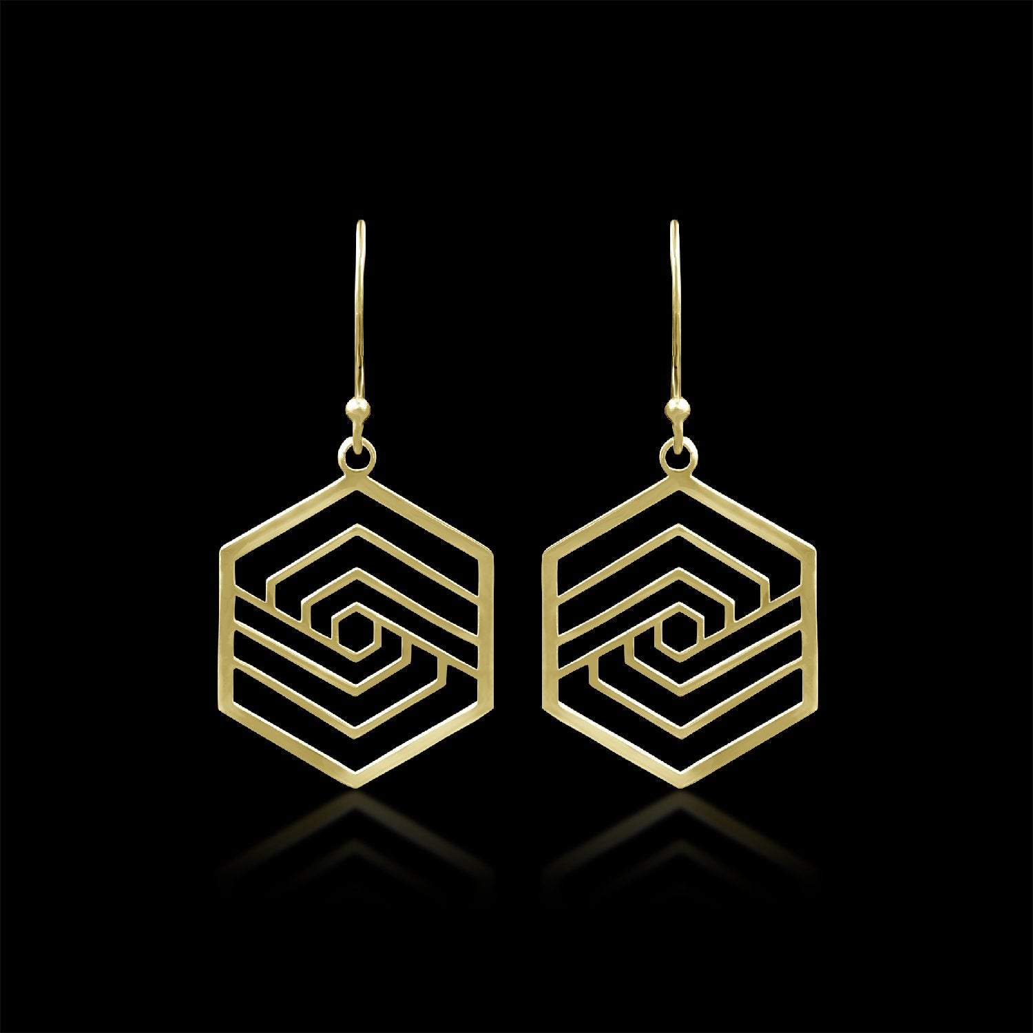 Hexagon Contemporary Earrings