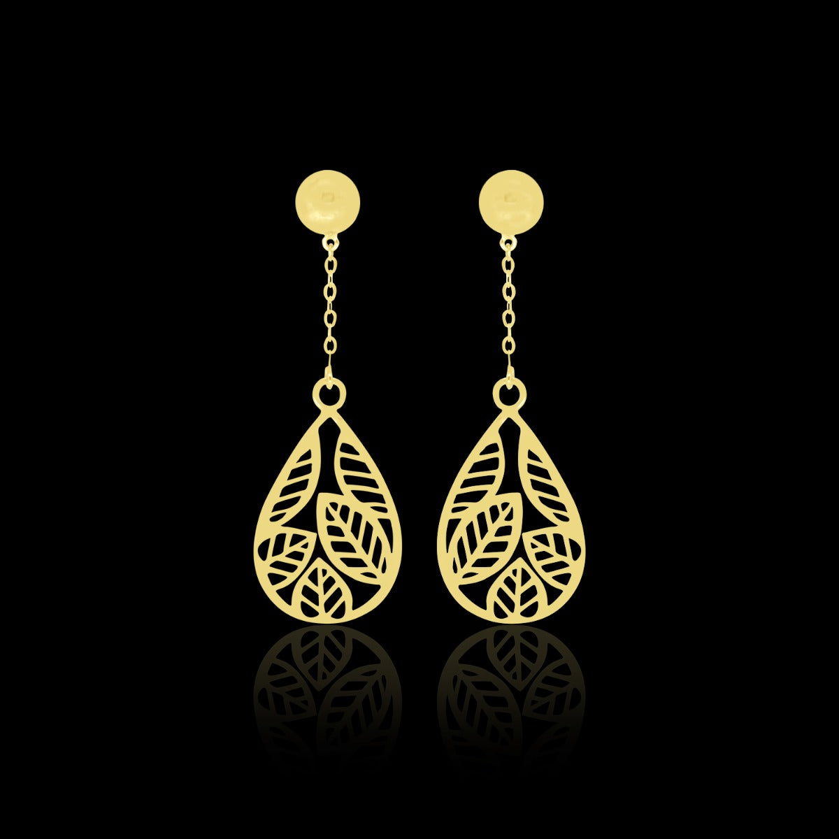 Ornate Leaf Drop Earrings