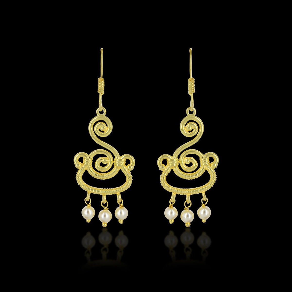 Contemporary Pearl Drop Earrings