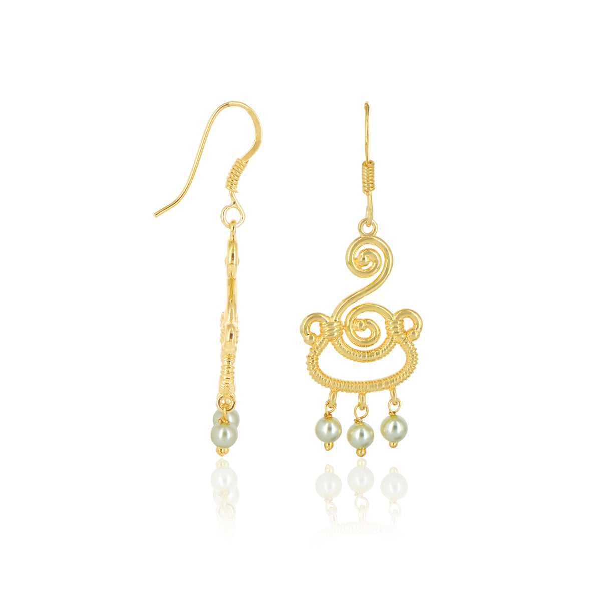 Contemporary Pearl Drop Earrings