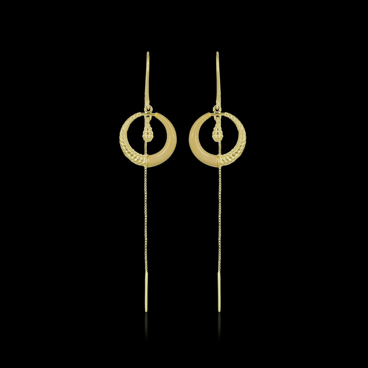 Circlet Enamel Sui Dhaga Earrings