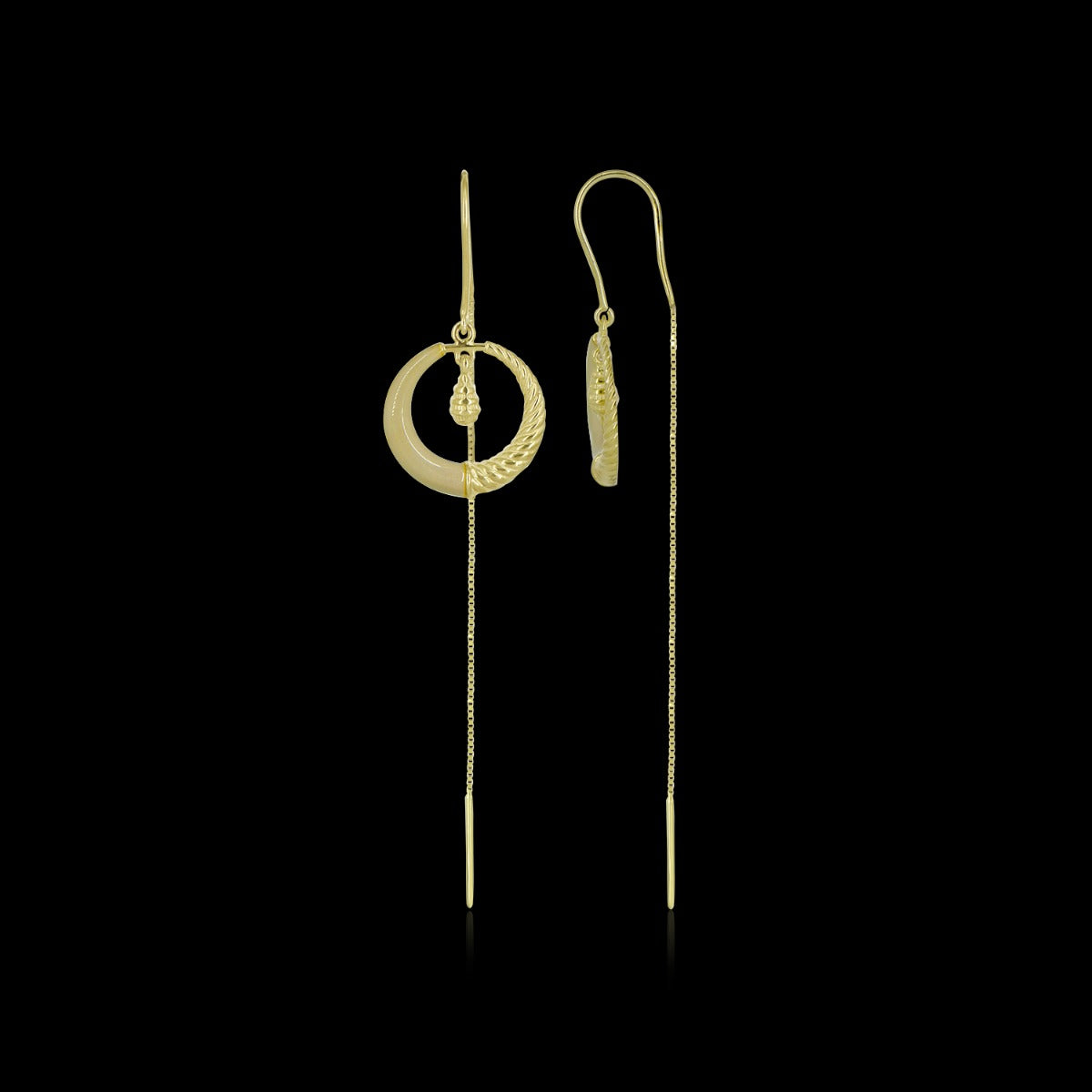 Circlet Enamel Sui Dhaga Earrings