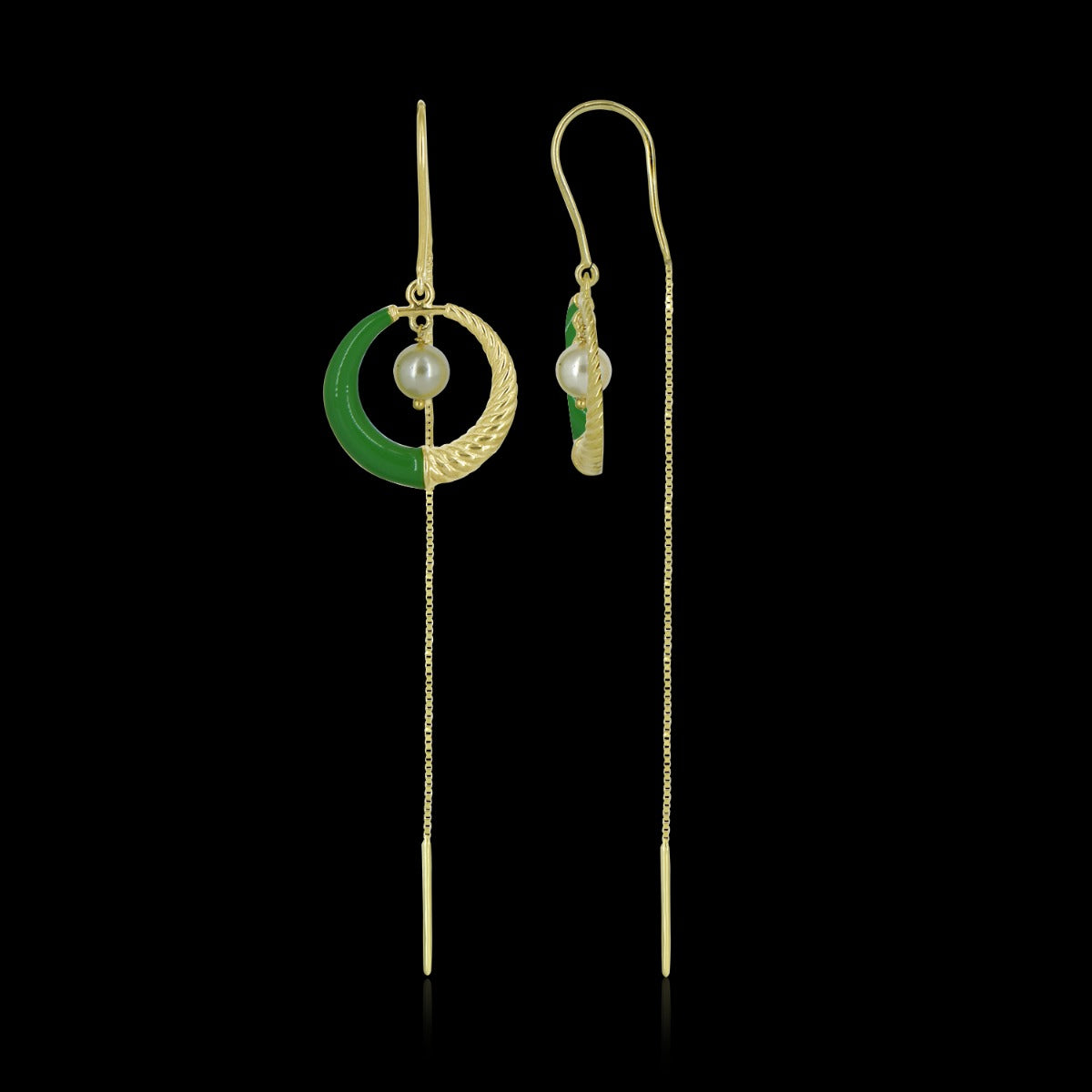 Circlet Pearl Sui Dhaga Earrings