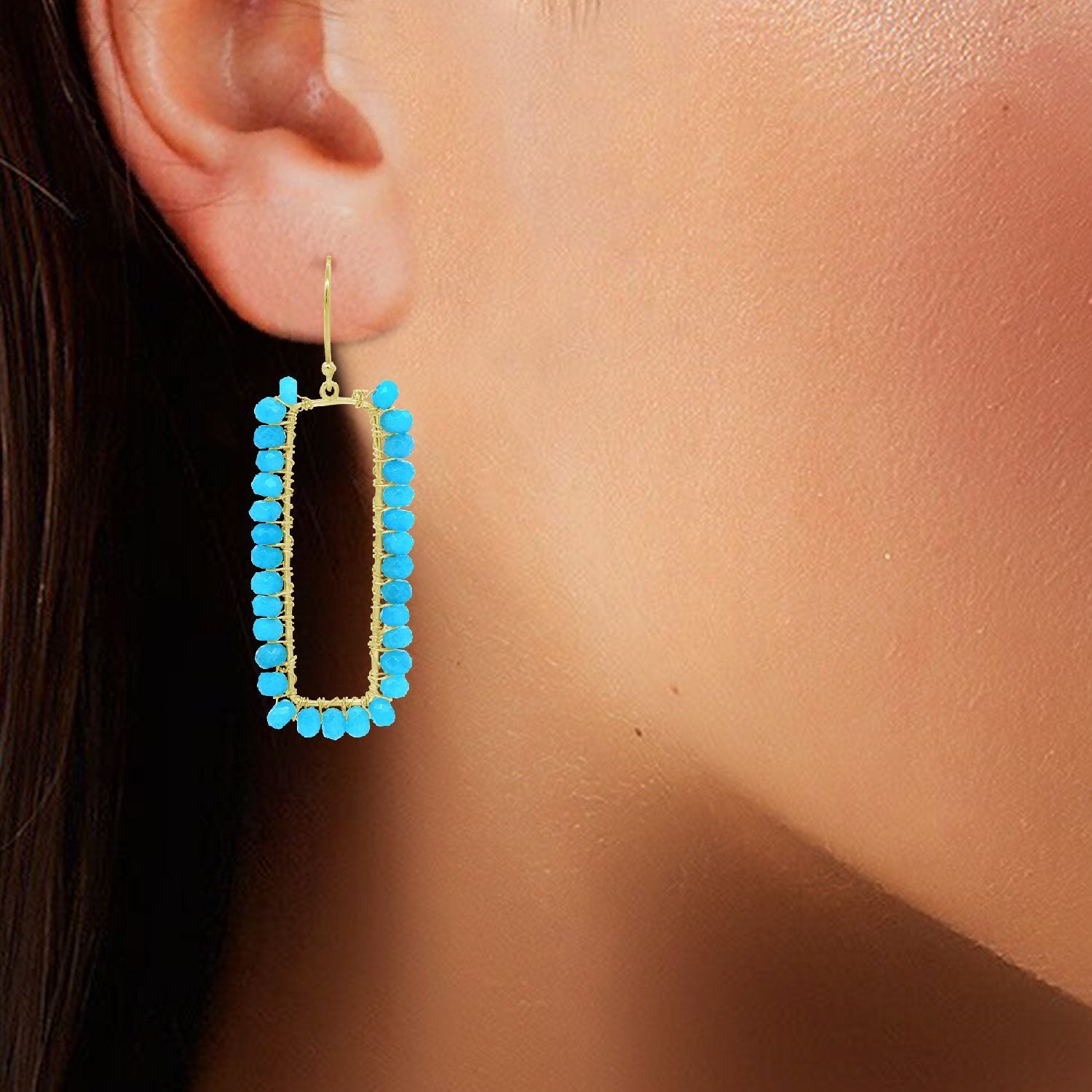 Beaded Geometric Earrings
