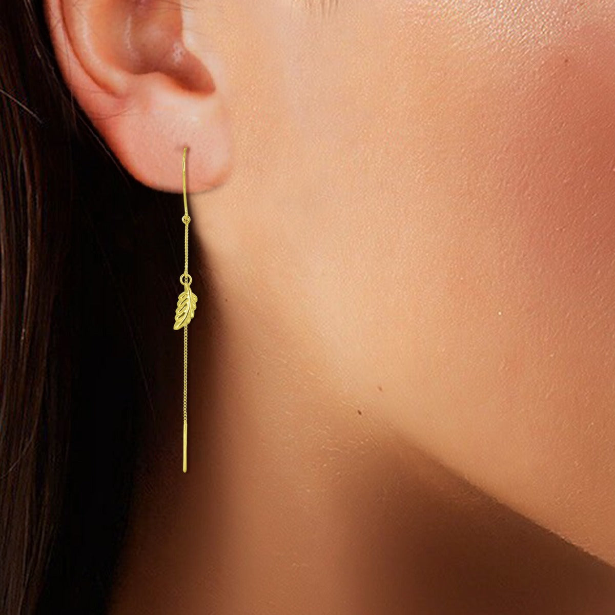 Autumn Leaf Gold Earrings