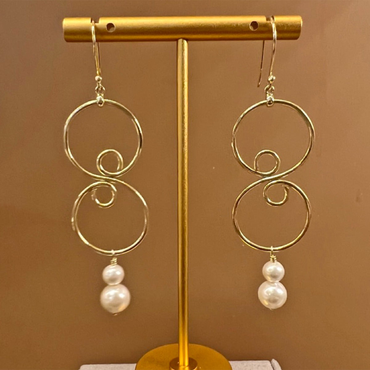 Swaying Pearl Drop Earrings