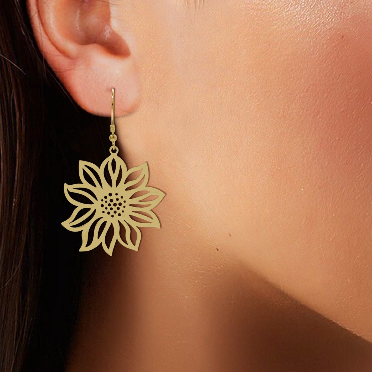 Majestic Sunflower Drop Earrings