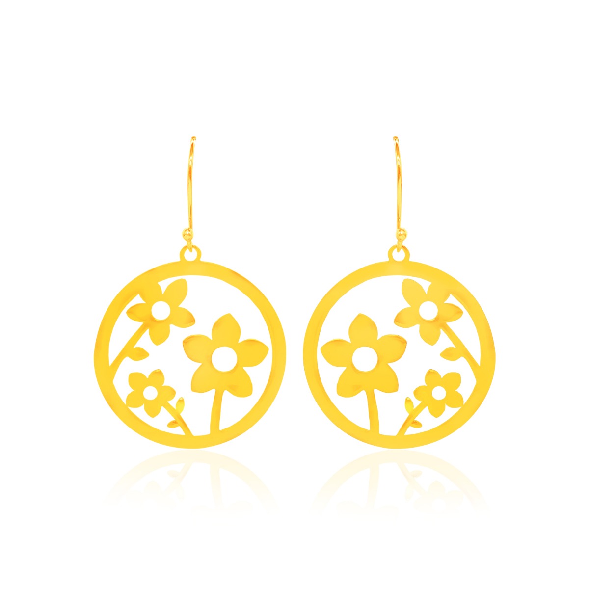 Framed Floral Drop Earrings