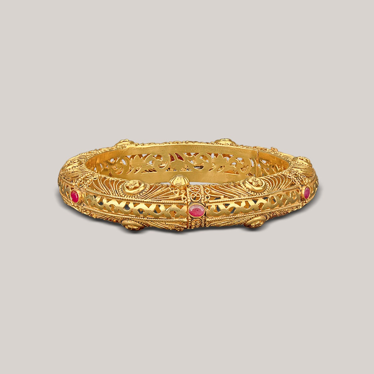 Pink and Folk Gold Bangle