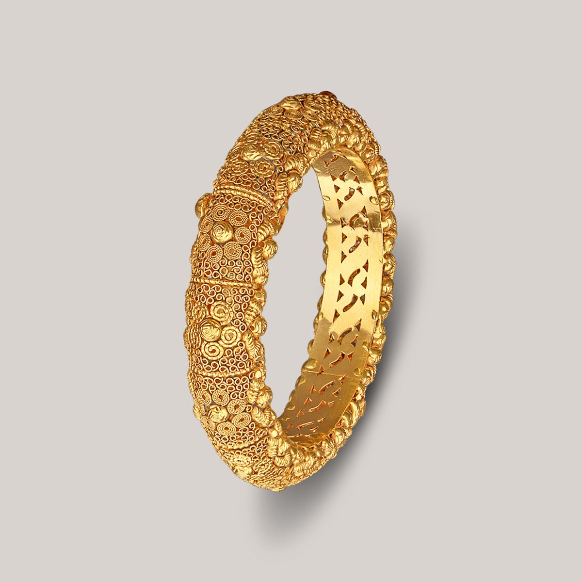 Rope Rounded Gold Bangle