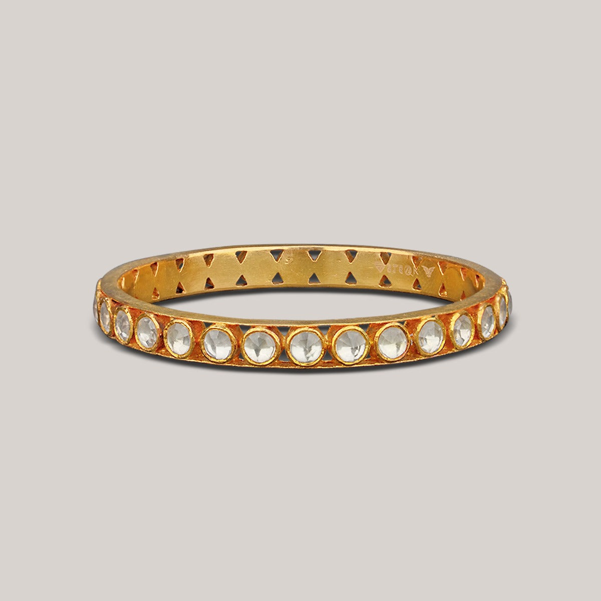 Single Row Dew Drop Gold Bangle