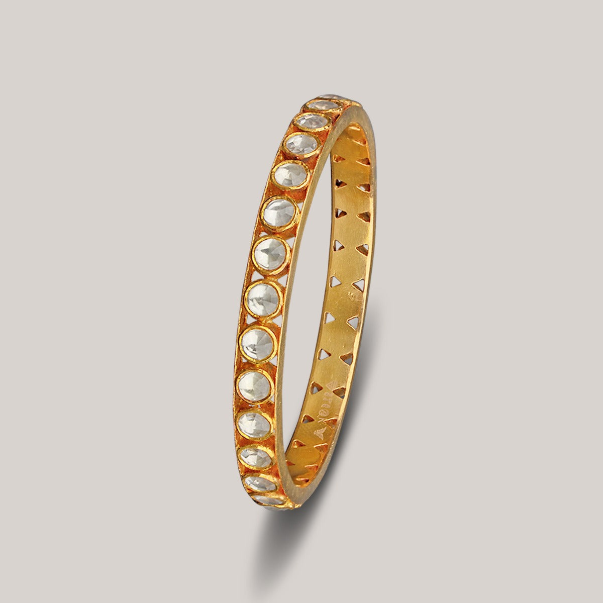 Single Row Dew Drop Gold Bangle