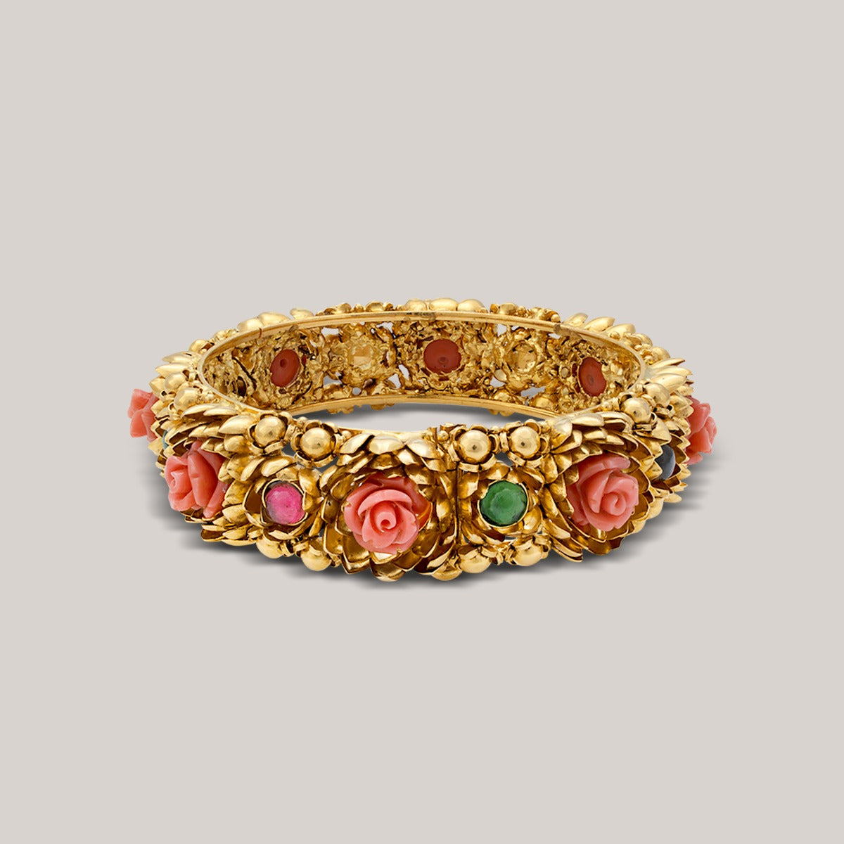 Flowerful Charm Gold Bangle