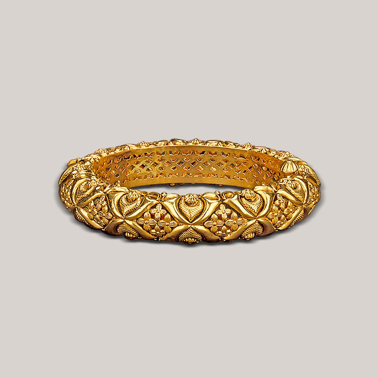 Floral Bunch Gold Bangle