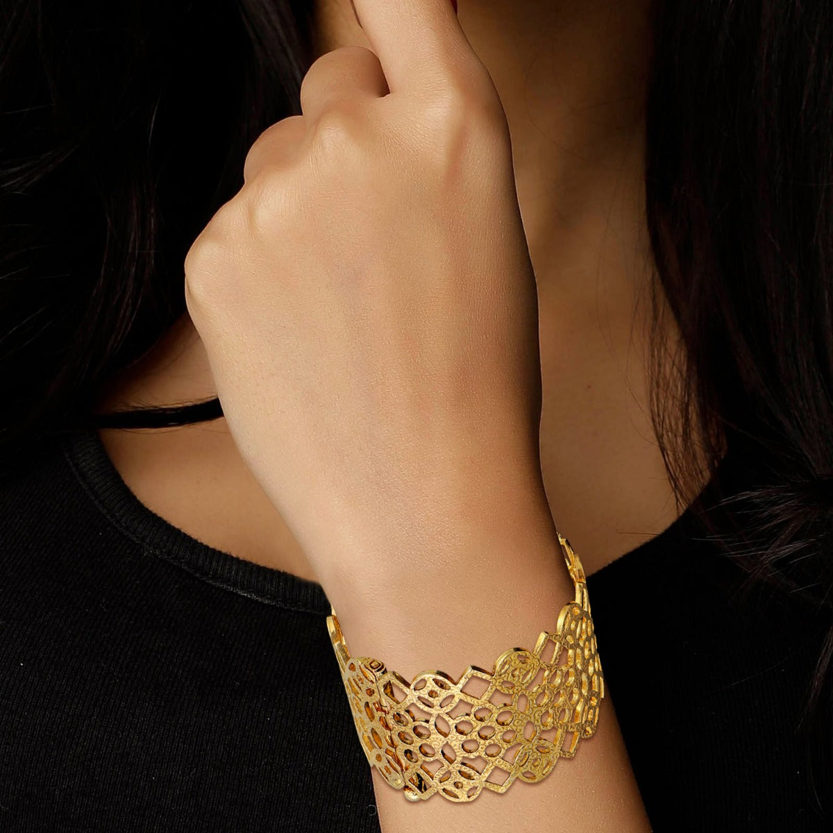 Lattice Work Gold Kada