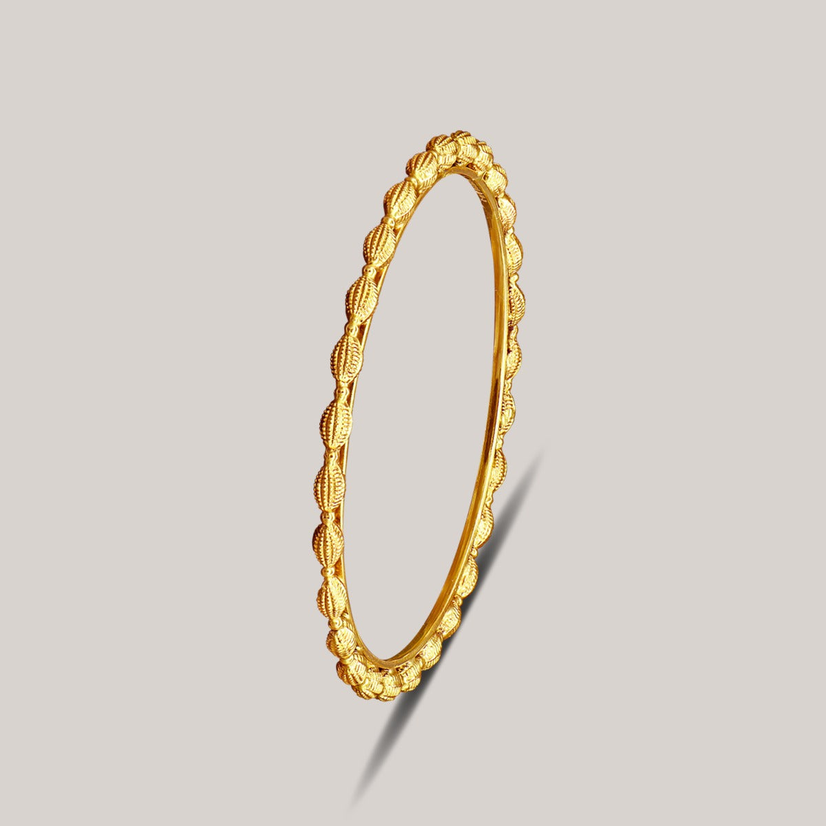 Simple Beads Gold Bangle