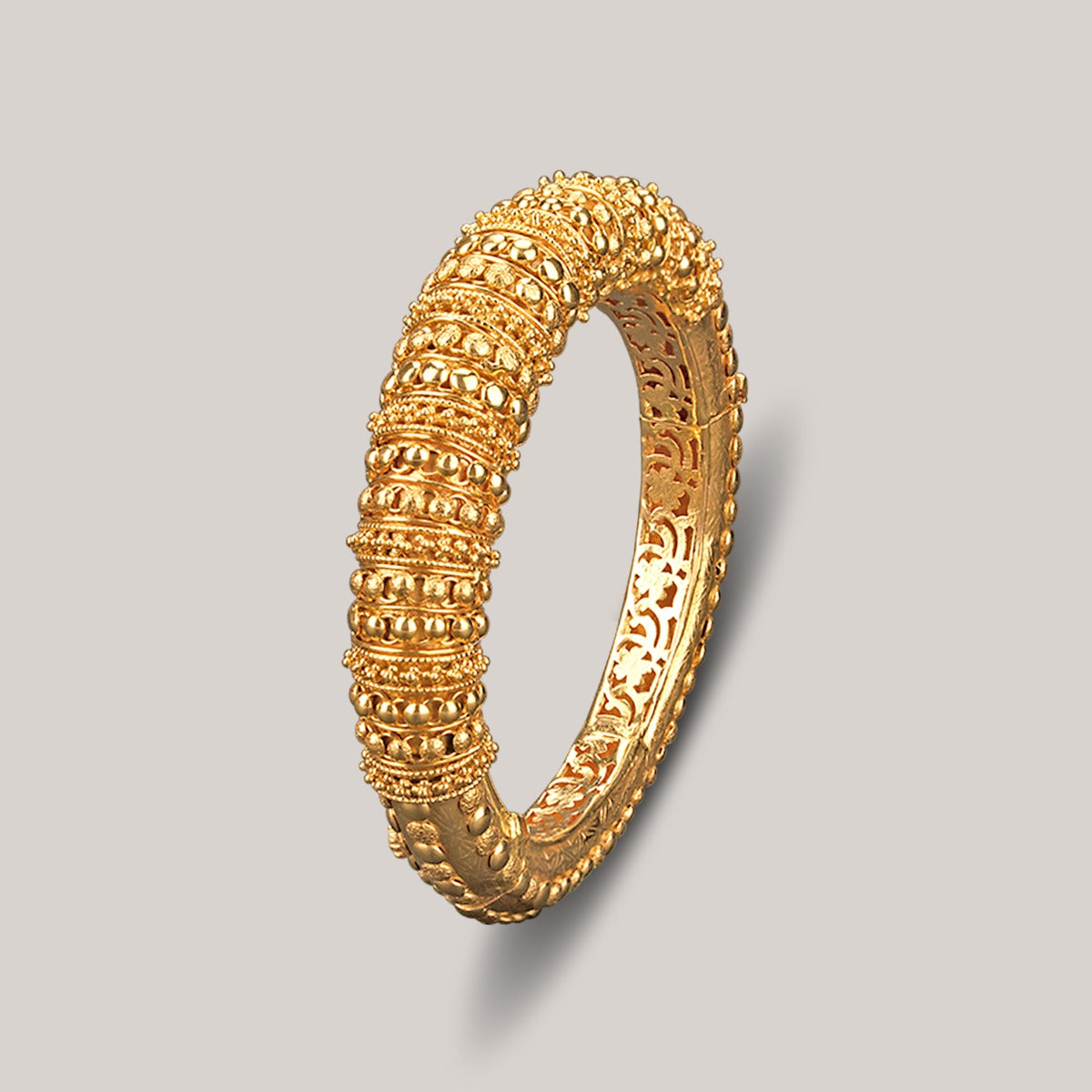 Chunky Carved Gold Bangle