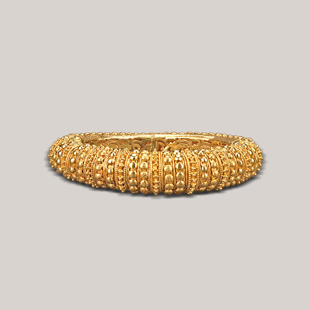 Chunky Carved Gold Bangle