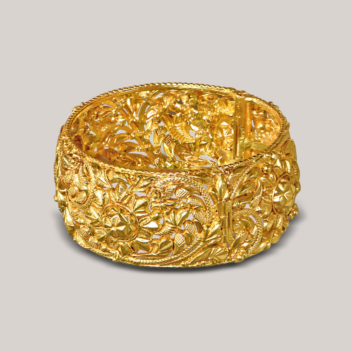 Peacock Neck Chunky Gold Bangle