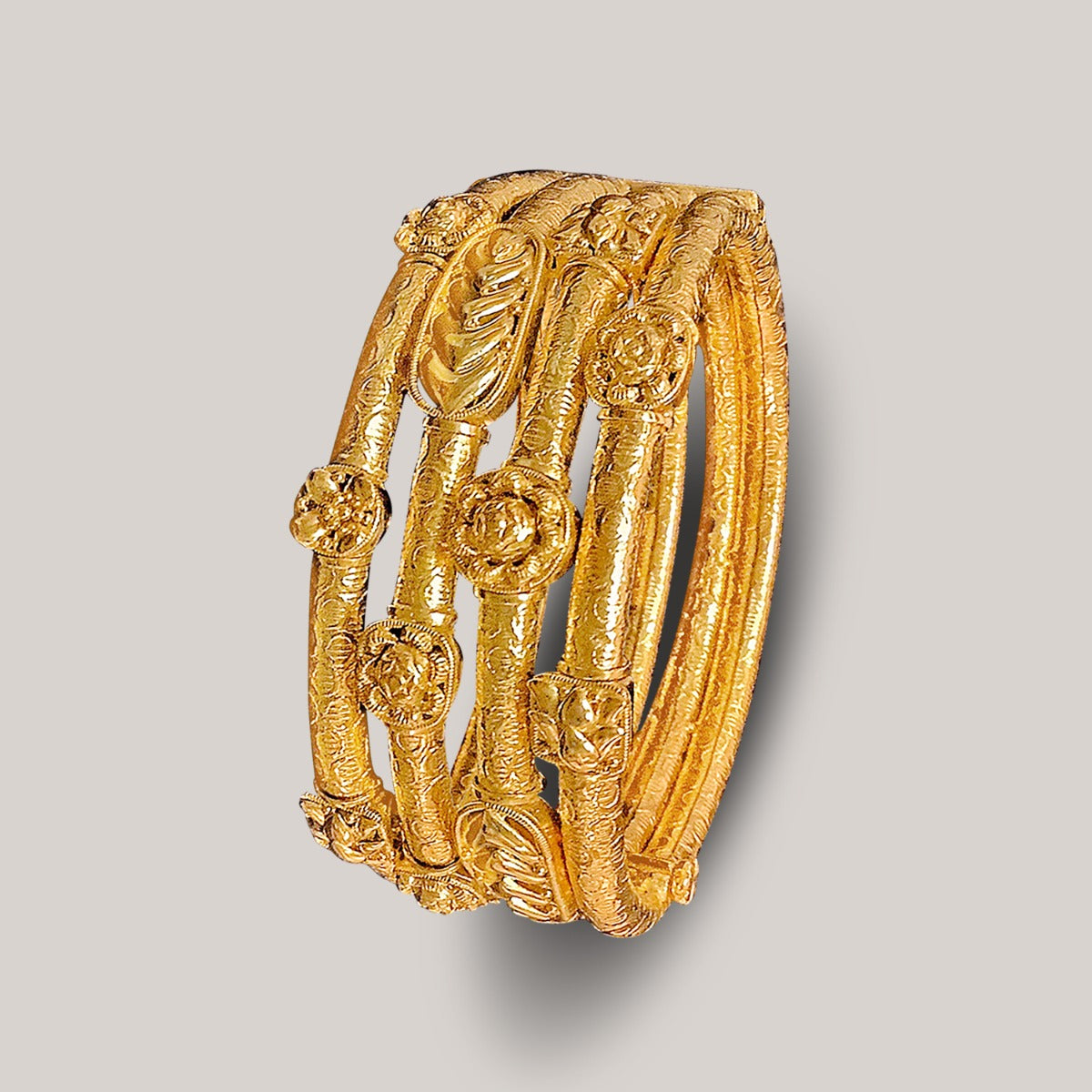 Intertwined Traditional Gold Bangle