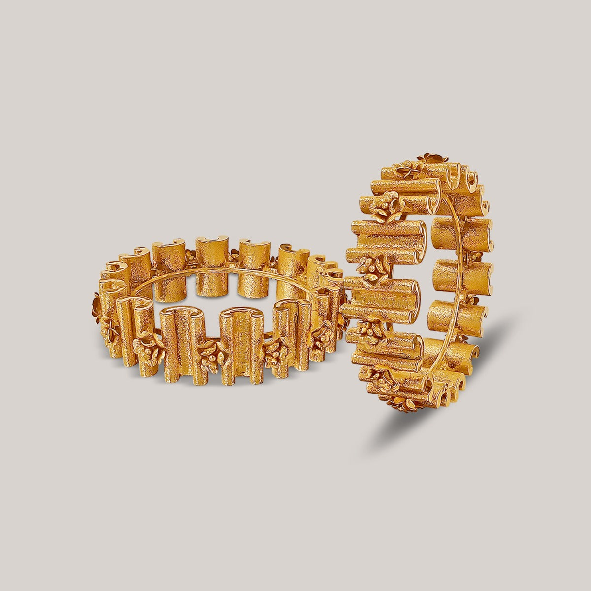Gardenia Gold Bangle Set