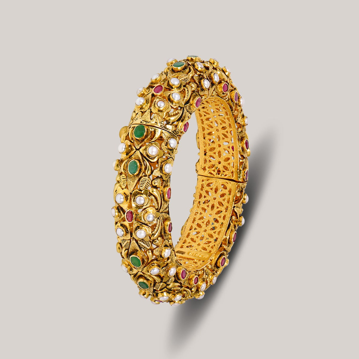 Krisla Gemstone Gold Bangle