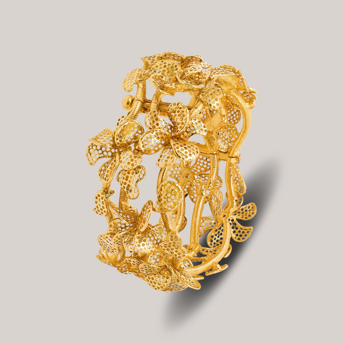 Floral Bloom Gold Bangle