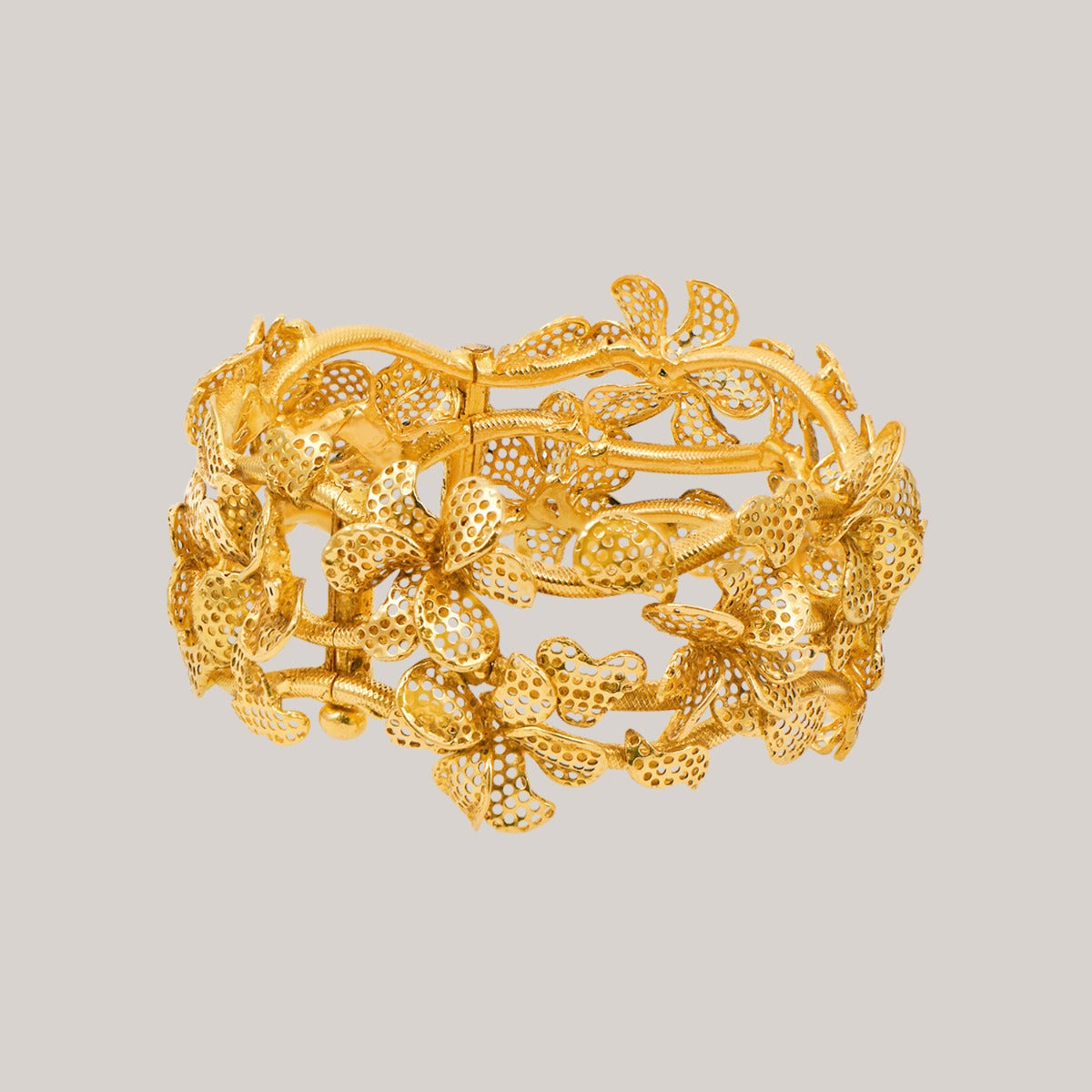 Floral Bloom Gold Bangle