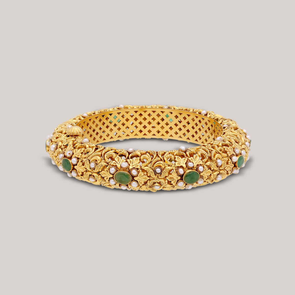 Majestic Emerald Gold Bangle