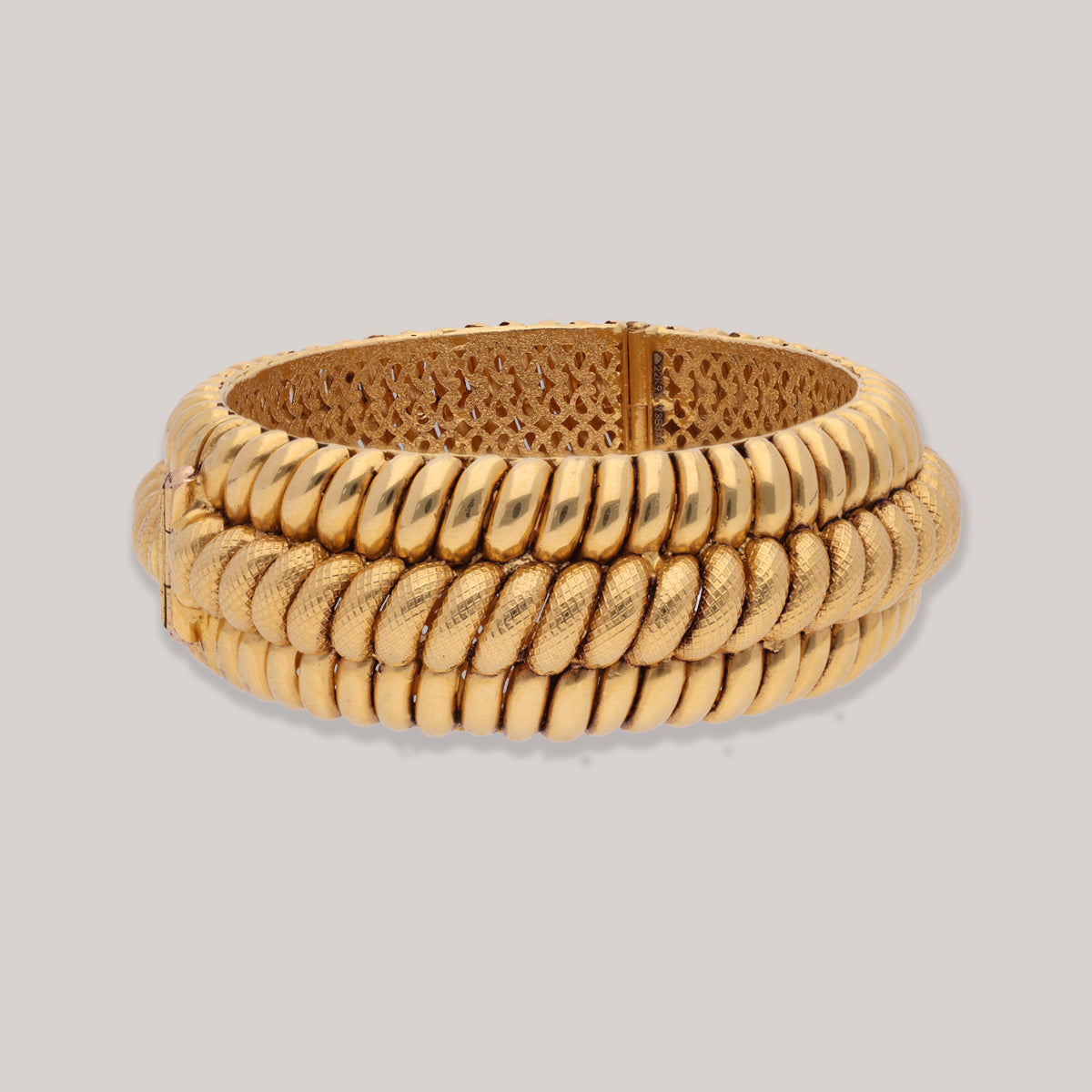 Triple Twist Gold Bangle