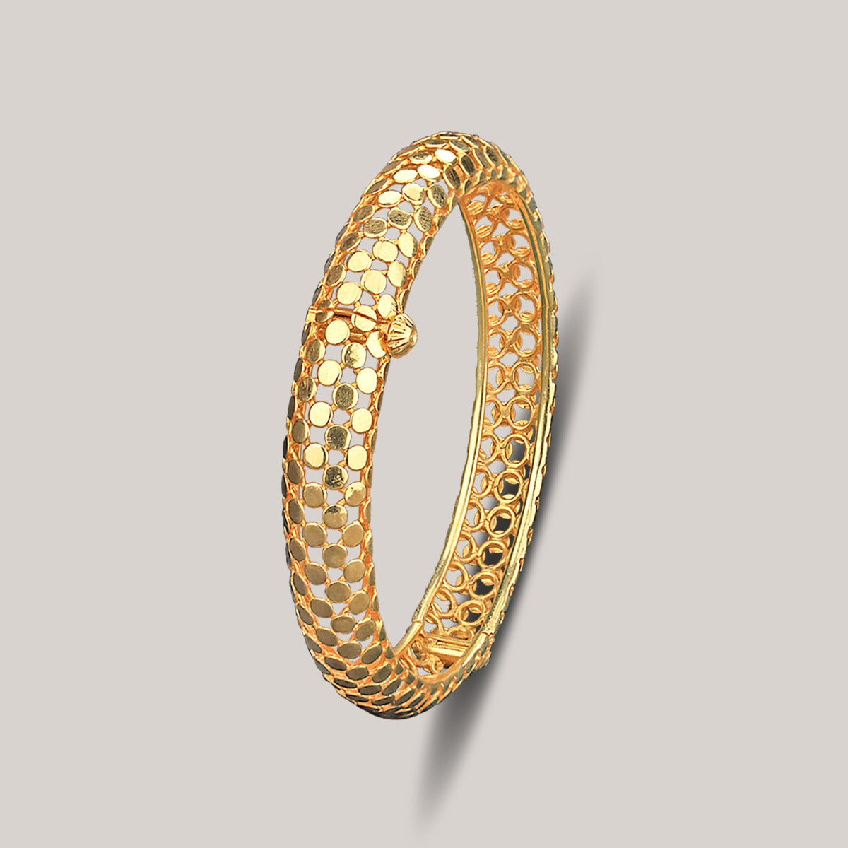Polka Dotted Gold Bangle