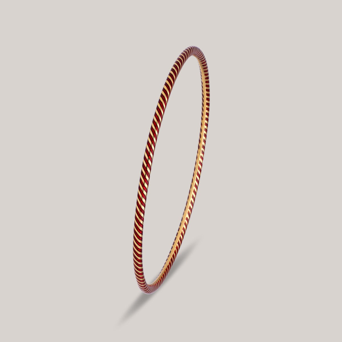 Crimson Twist Gold Bangle Set