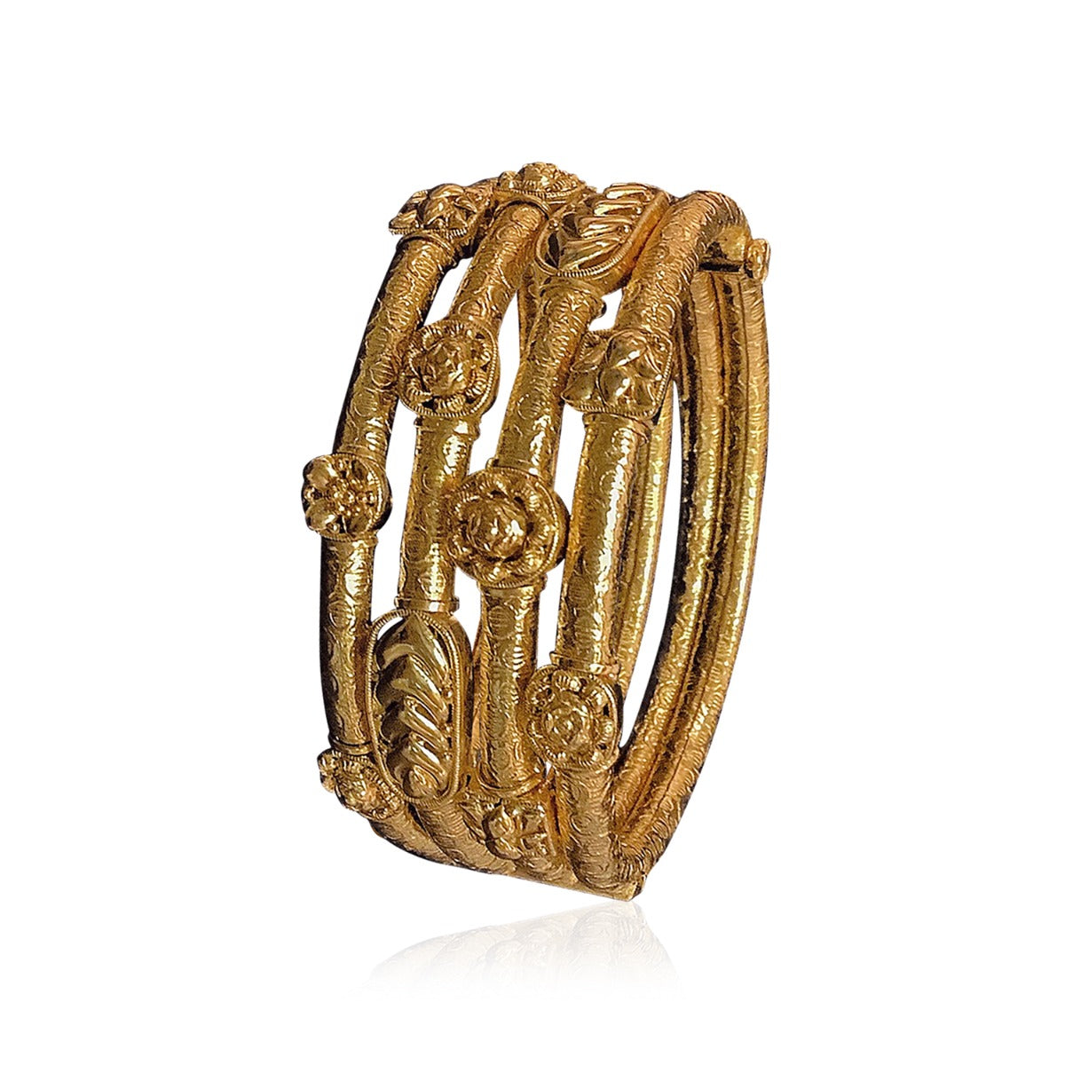 Intertwined Traditional Gold Bangle