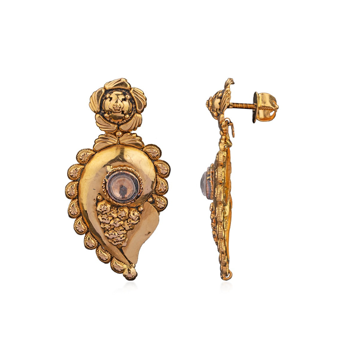 Glorious Kundan Gold Earrings