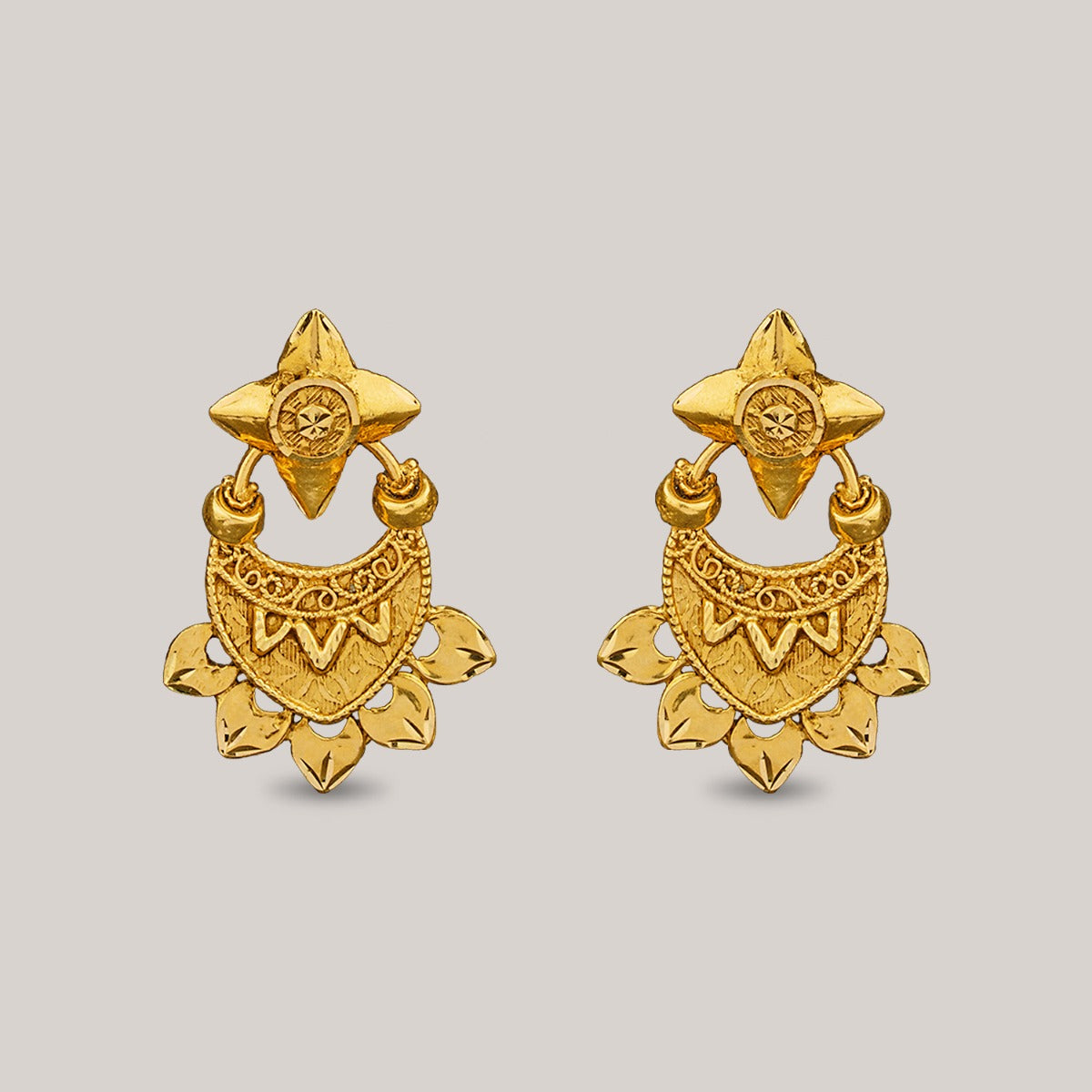 Upside Down Bent Triangle Gold Tops