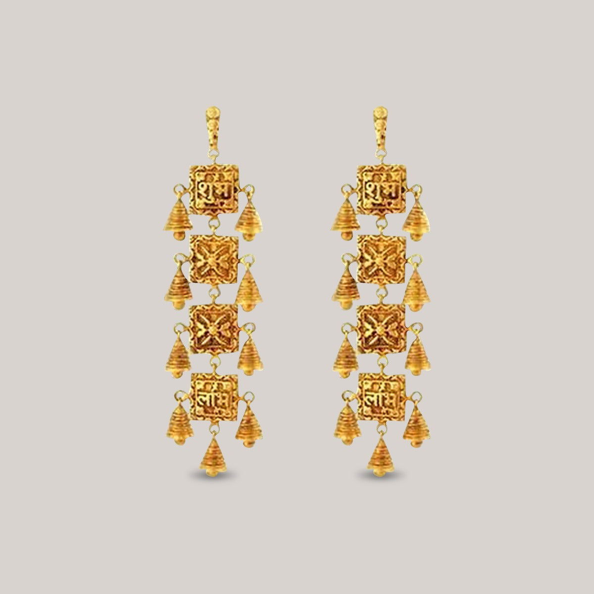 Temple Inspired Gold Earrings
