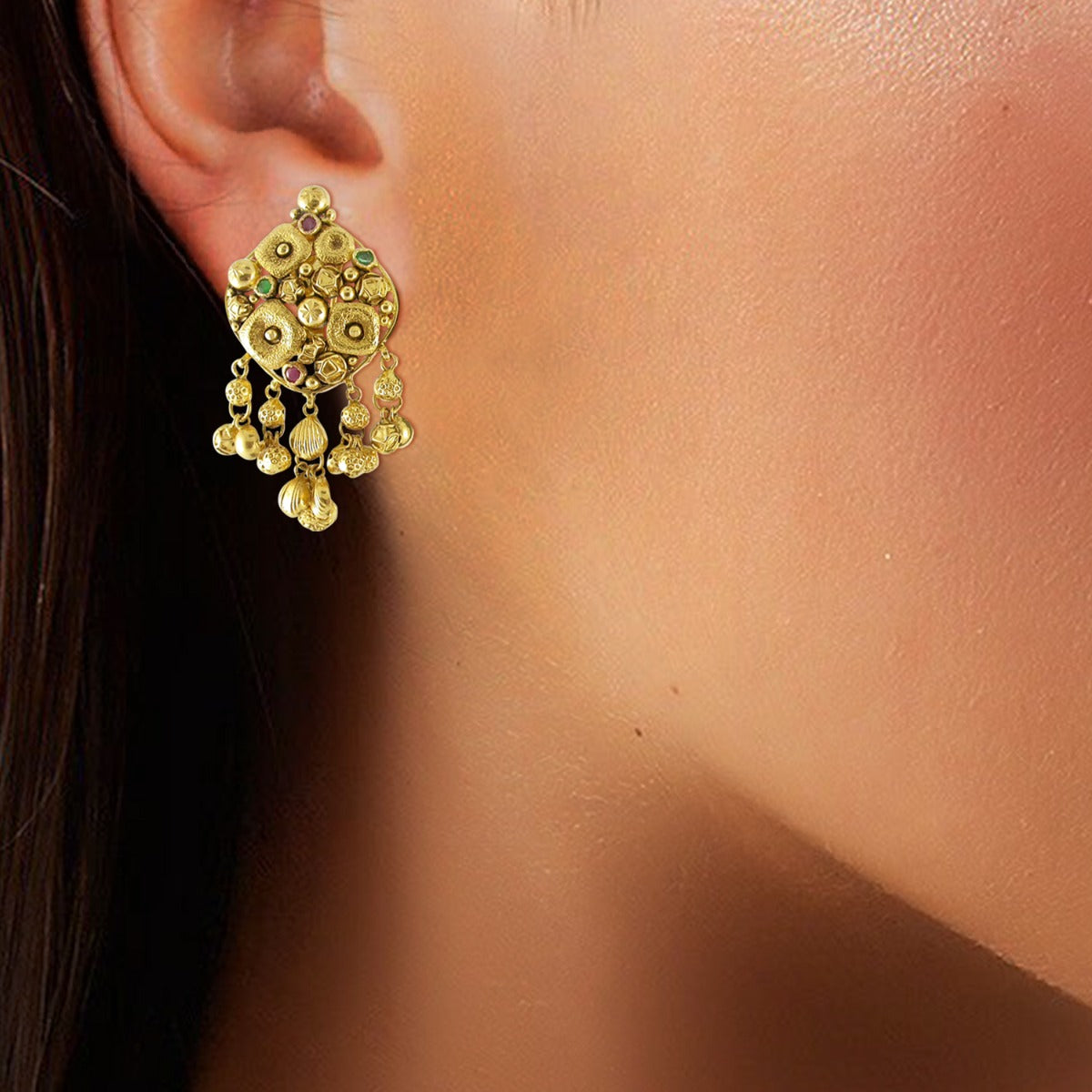 Tritone Gold Earrings