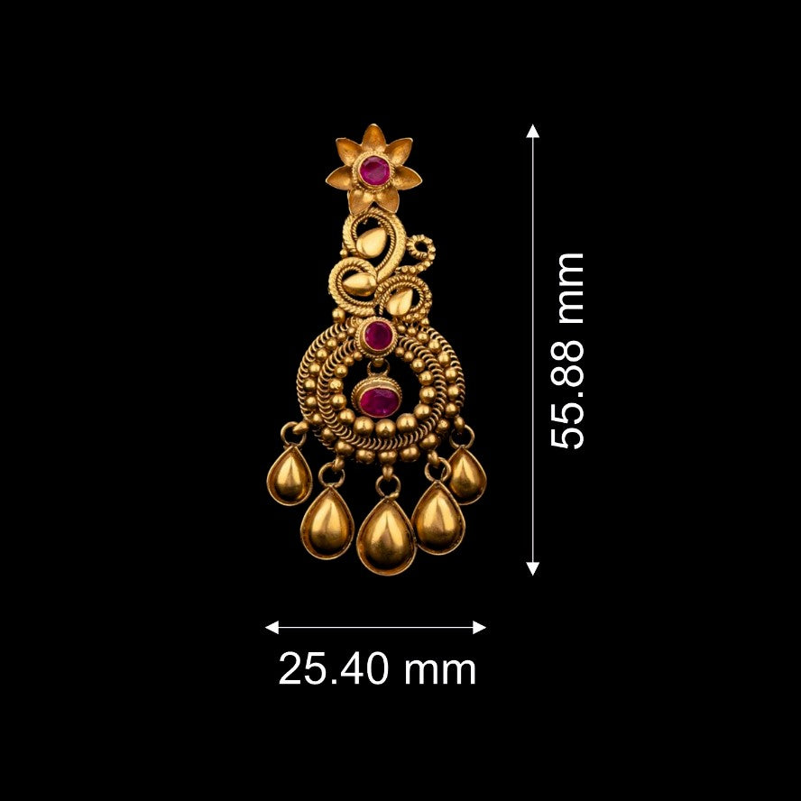 Classic Traditional Carve Gold Earrings