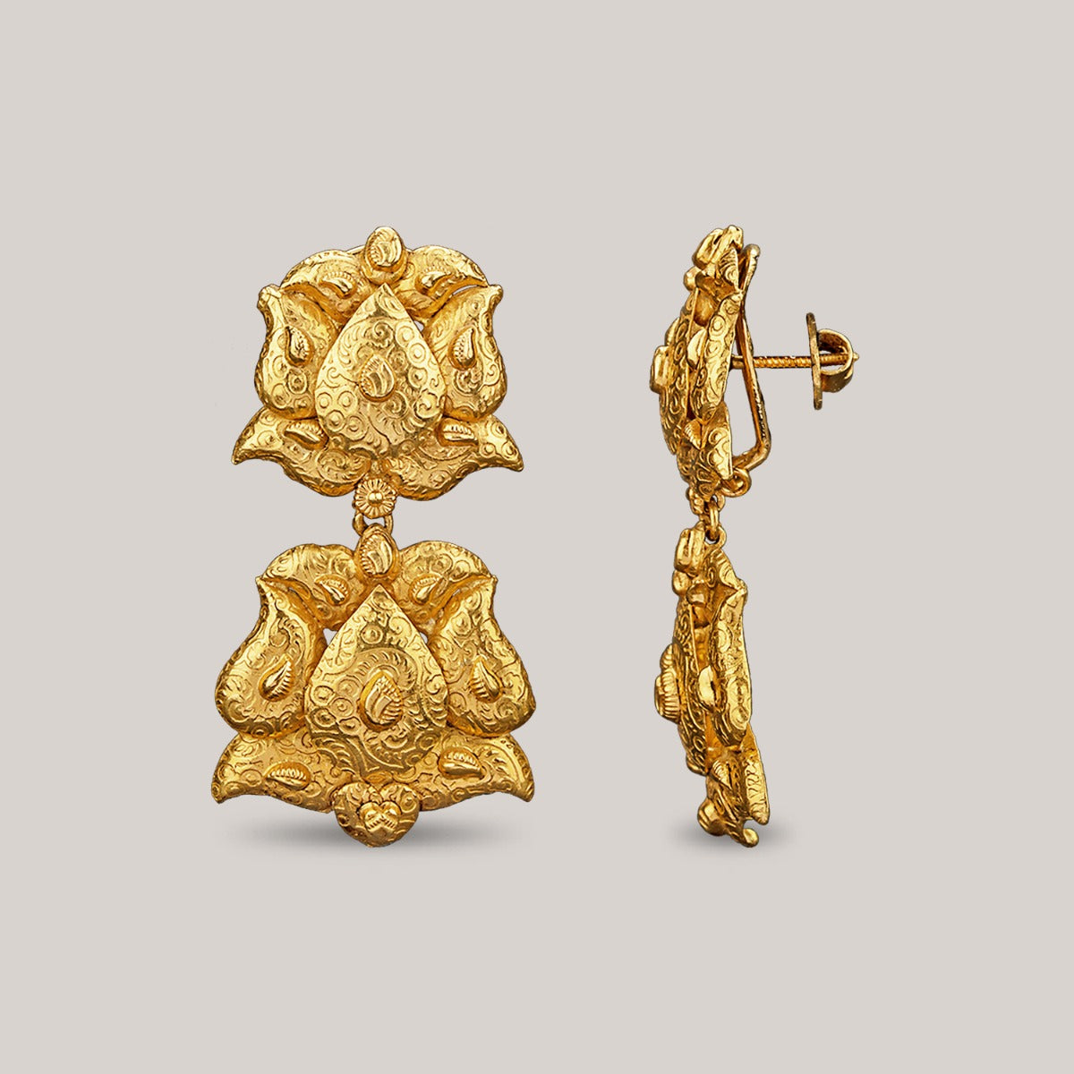 Forest Flower Gold Earrings