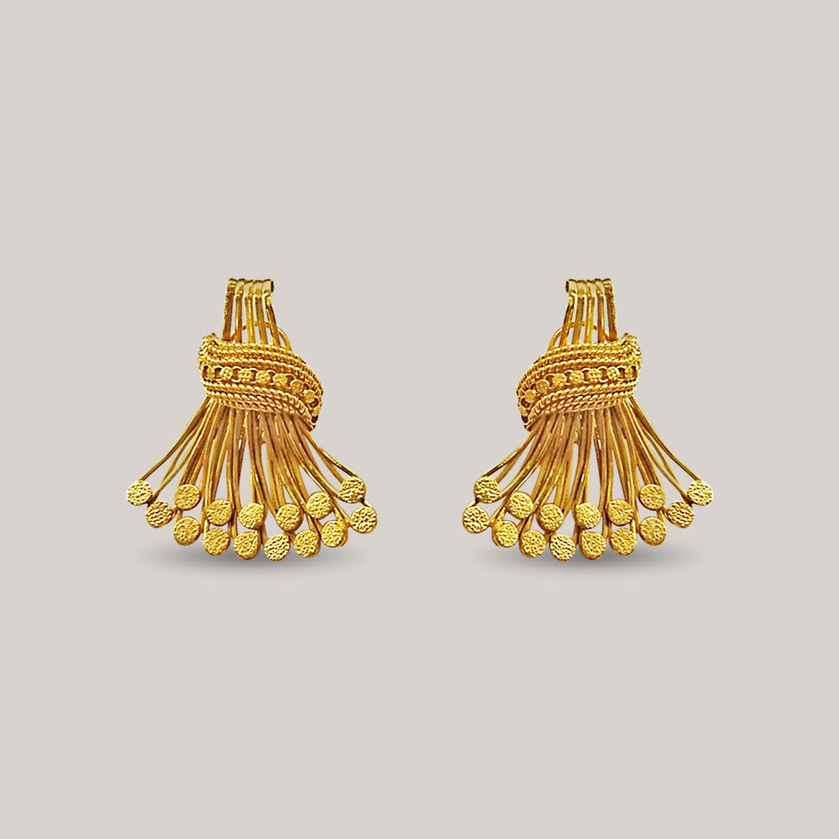 Overlay Trio Gold Earrings